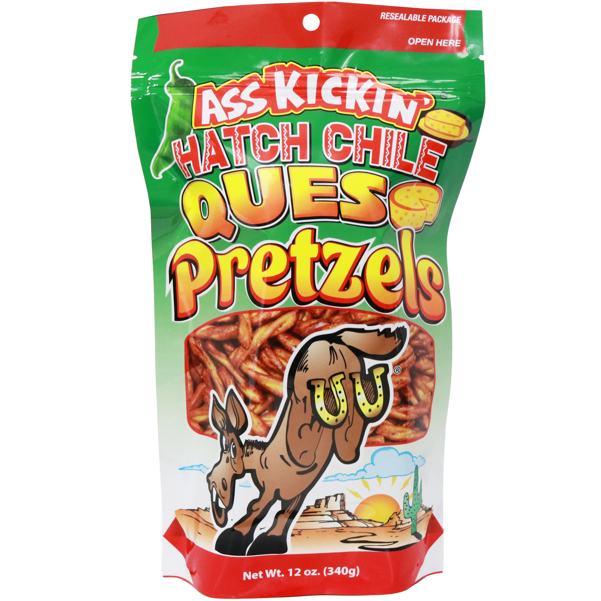 Ass Kickin’ Hatch Chile Queso Twisted Pretzels 12oz Bag by Homeportonline