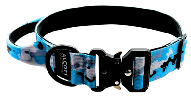 Alcott Tactical Blue Camo Collar w/ Control Handle Heavy Duty Metal Clasp Medium