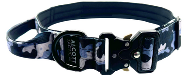 Alcott Tactical Black Camo Collar w/ Control Handle Heavy Duty Metal Clasp Large