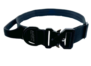 Alcott Tactical Black Collar w/ Control Handle and Heavy Duty Metal Clasp Small