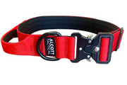 Alcott Tactical Red Collar w/ Control Handle and Heavy Duty Metal Clasp Medium