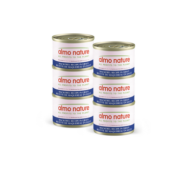 Almo Nature Functional Skin & Coat Mackerel in gravy 6pk of 1.76oz cans