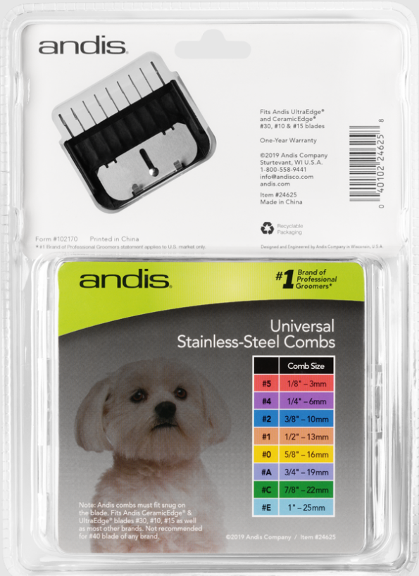 Andis Universal Attachment Comb Set 8 Piece by Pet Food Warehouse
