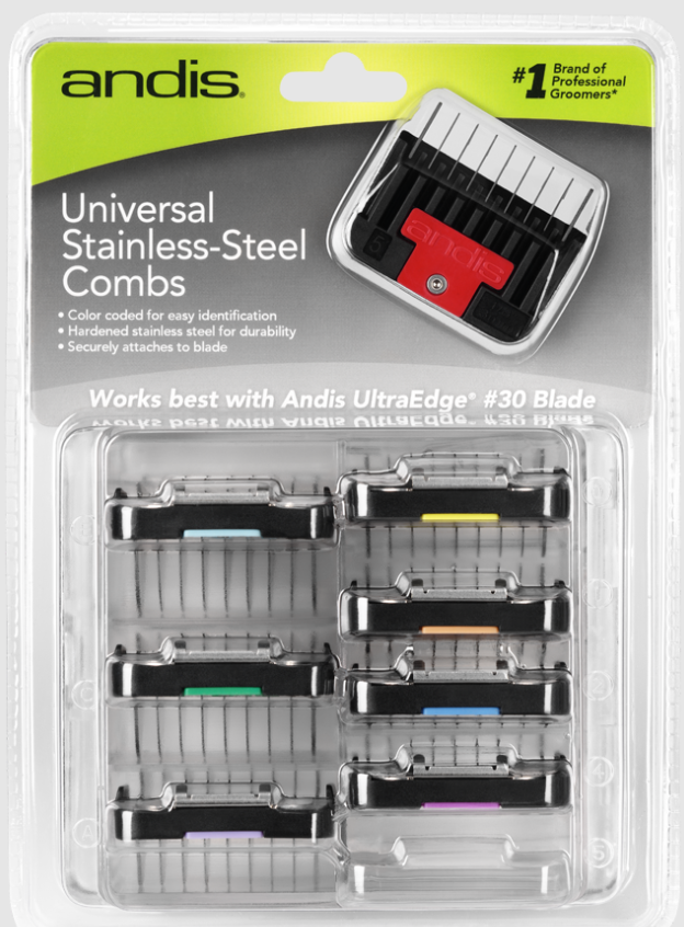 Andis Universal Stainless Steel Combs 8 Piece Set by Pet Food Warehouse