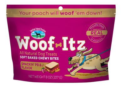 American Natural Premium Dog Treat Woof-Itz Smackin' Peanut Butter & Jelly 8oz