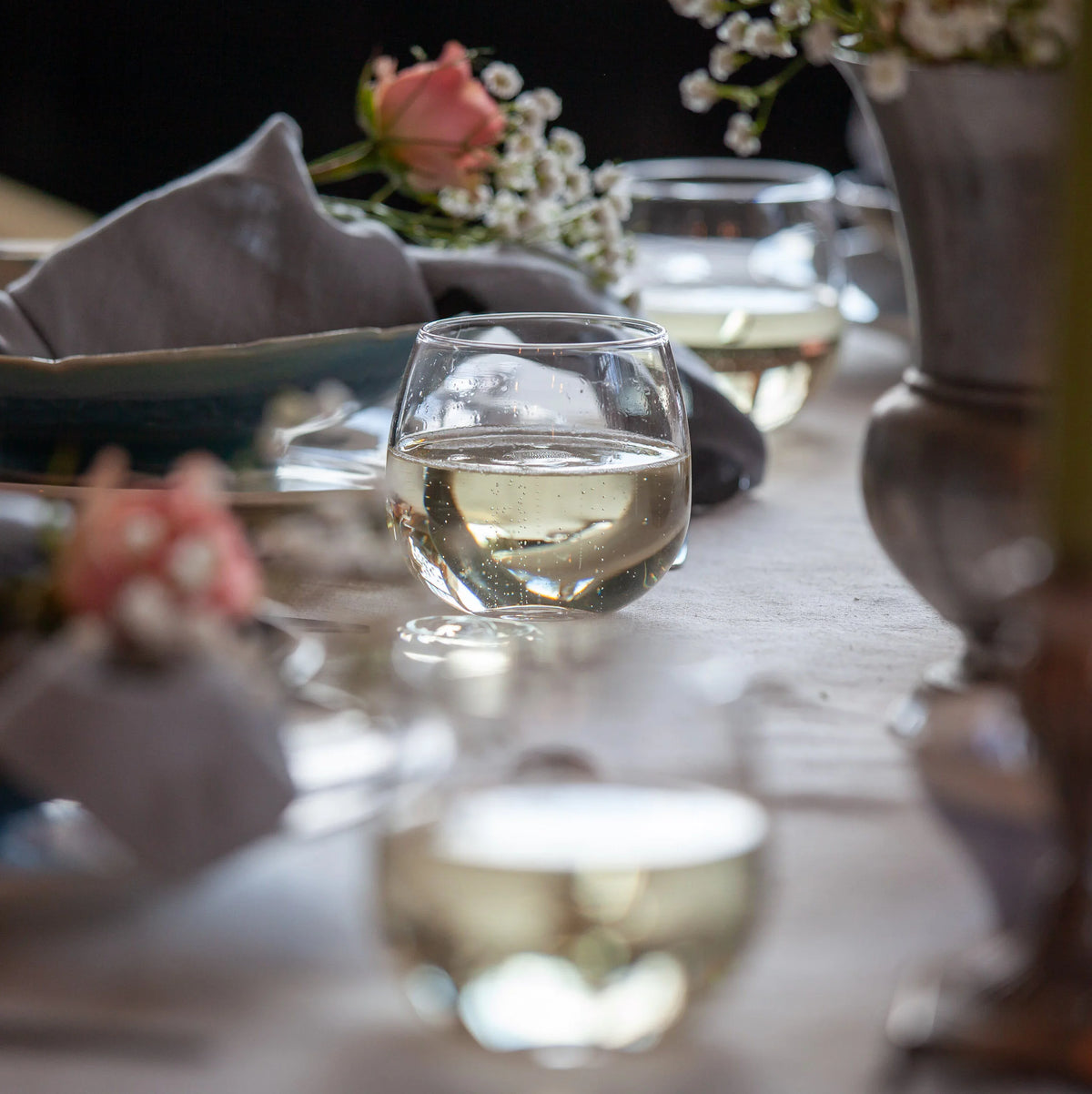 Short Stemless Wine Glass