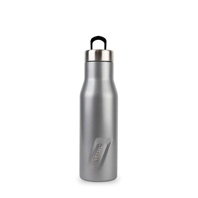Water/Wine Bottle - The Aspen Insulated Stainless Grey Steel 16oz by Homeportonline
