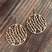 Earrings - Wooden Laser Cut - Better Wheel Workshops