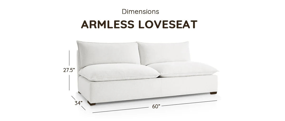 Organic Armless Loveseat Modular