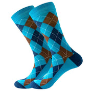 Blue/Brown Argyle Men's Socks