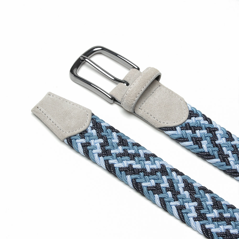 Bradenton Blue/Black/Grey Braided Belt