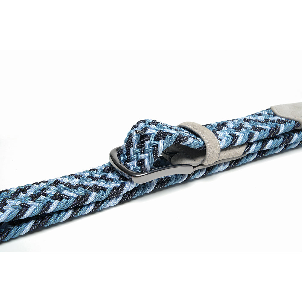 Bradenton Blue/Black/Grey Braided Belt