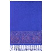 Bright Blue Butterfly Border Pashmina