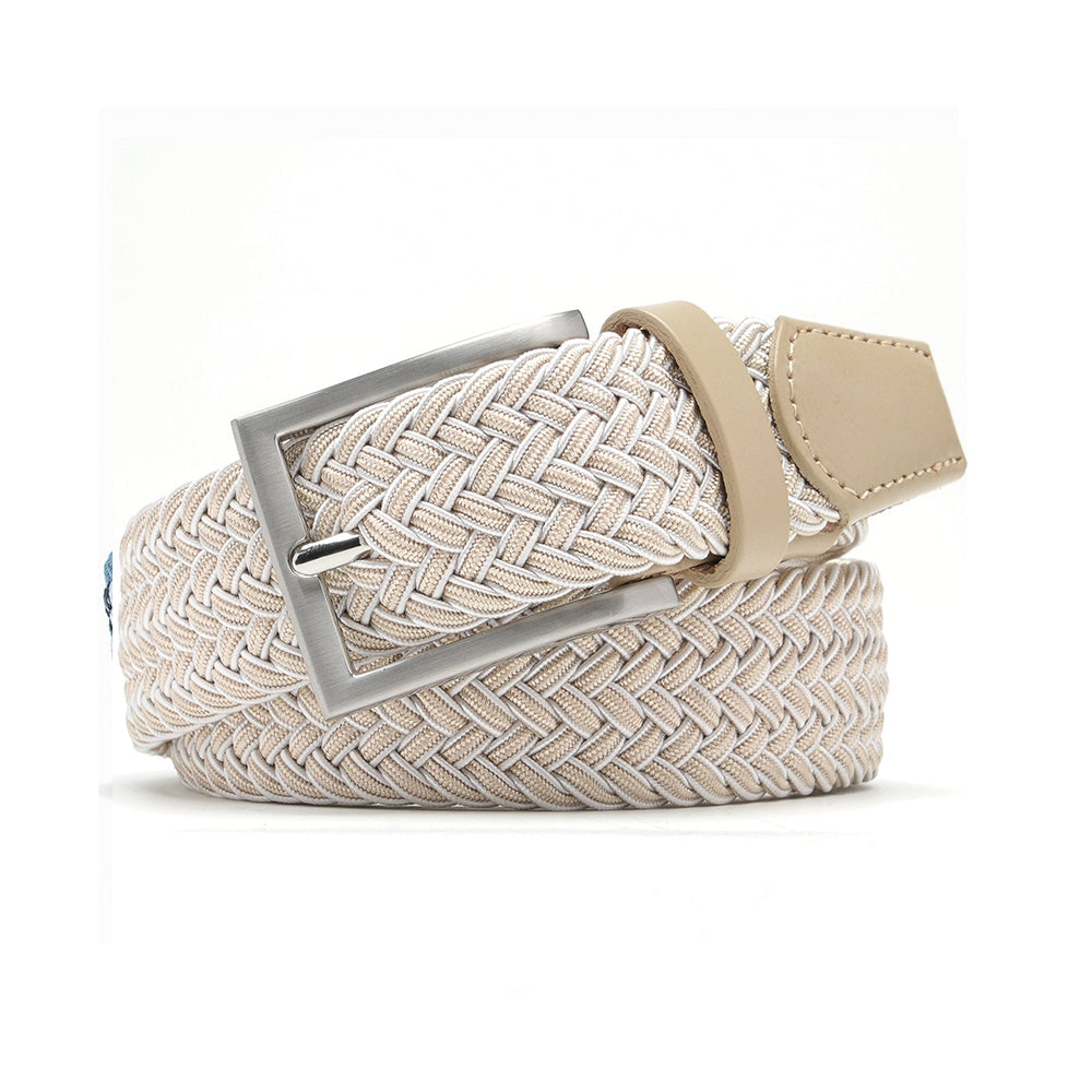 Bradenton Beige/White Braided Belt