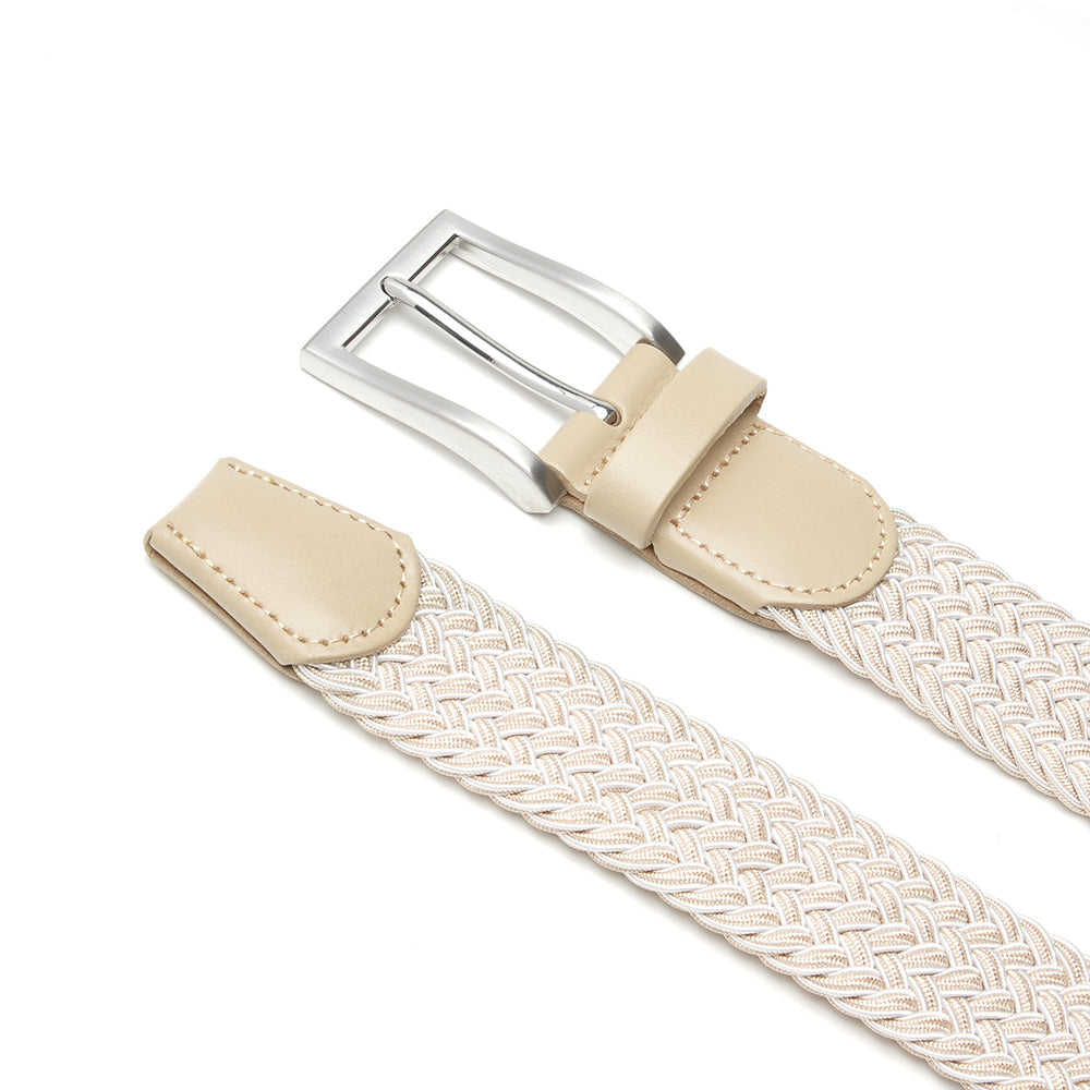 Bradenton Beige/White Braided Belt