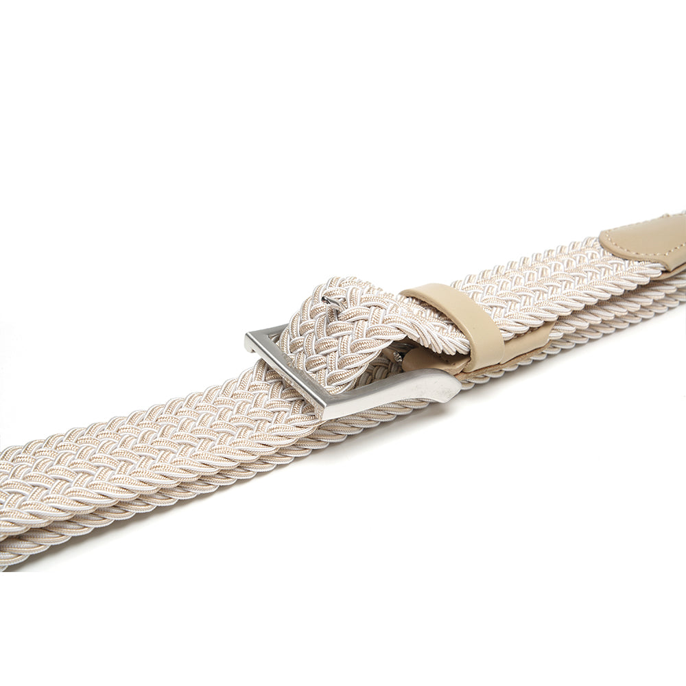 Bradenton Beige/White Braided Belt