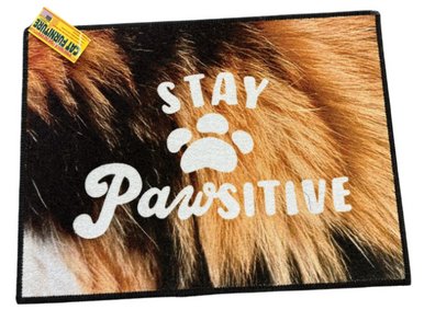 Sun & Sawdust Pet Products 18x24 Stay Pawsitive Door Mat
