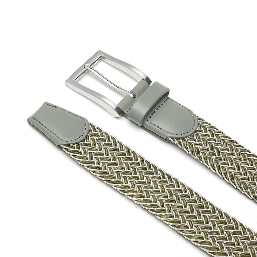 Bradenton Olive/White Braided Belt