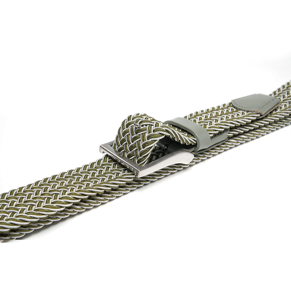 Bradenton Olive/White Braided Belt