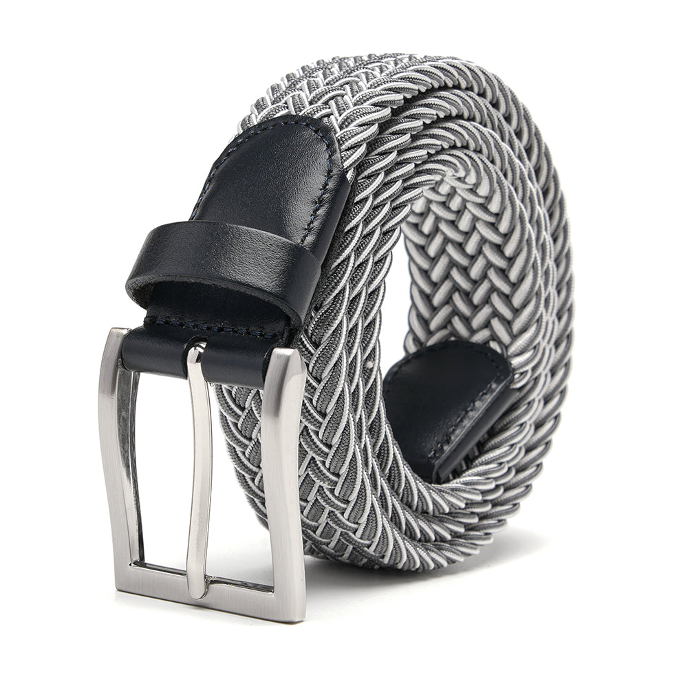 Bradenton Grey/White Braided Belt