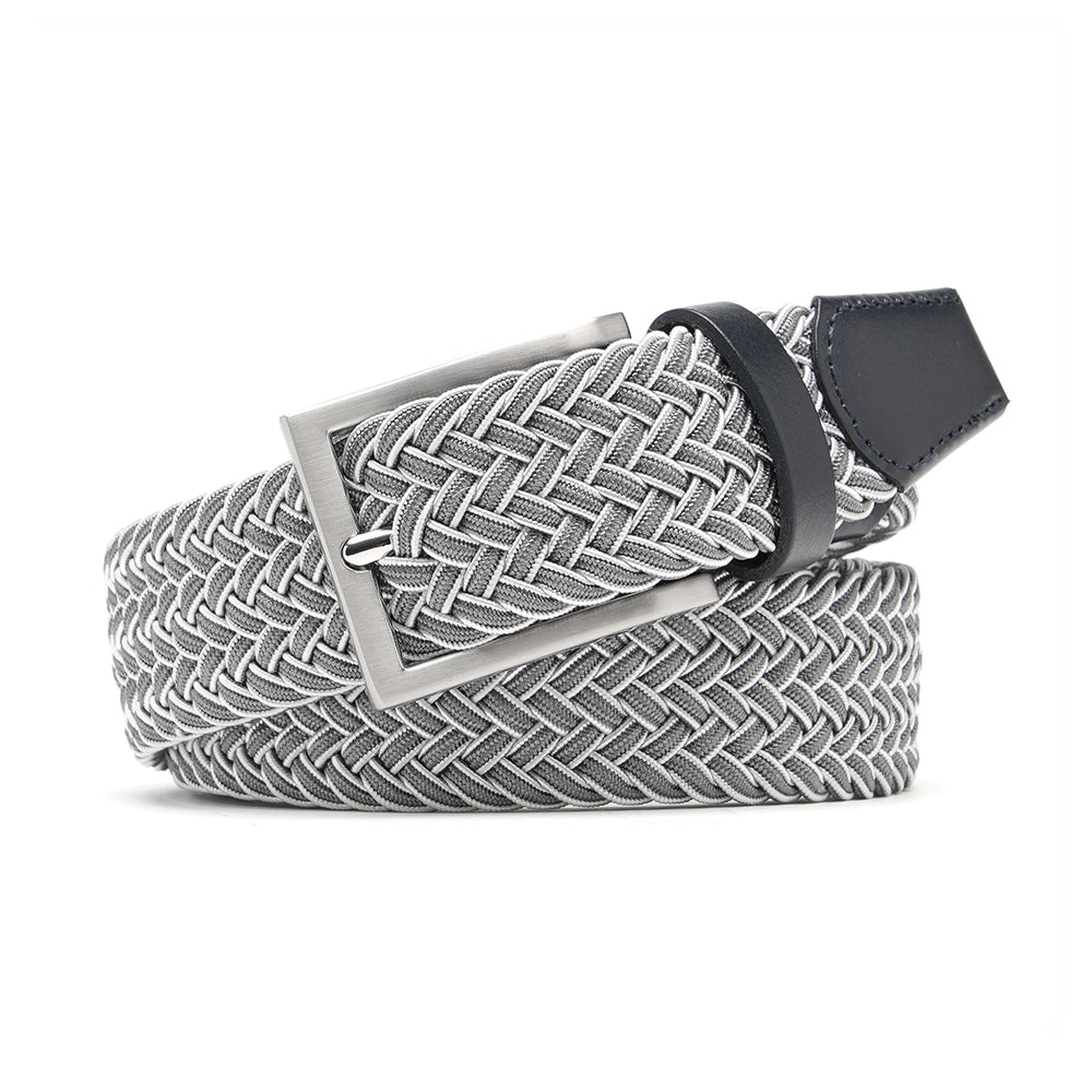 Bradenton Grey/White Braided Belt