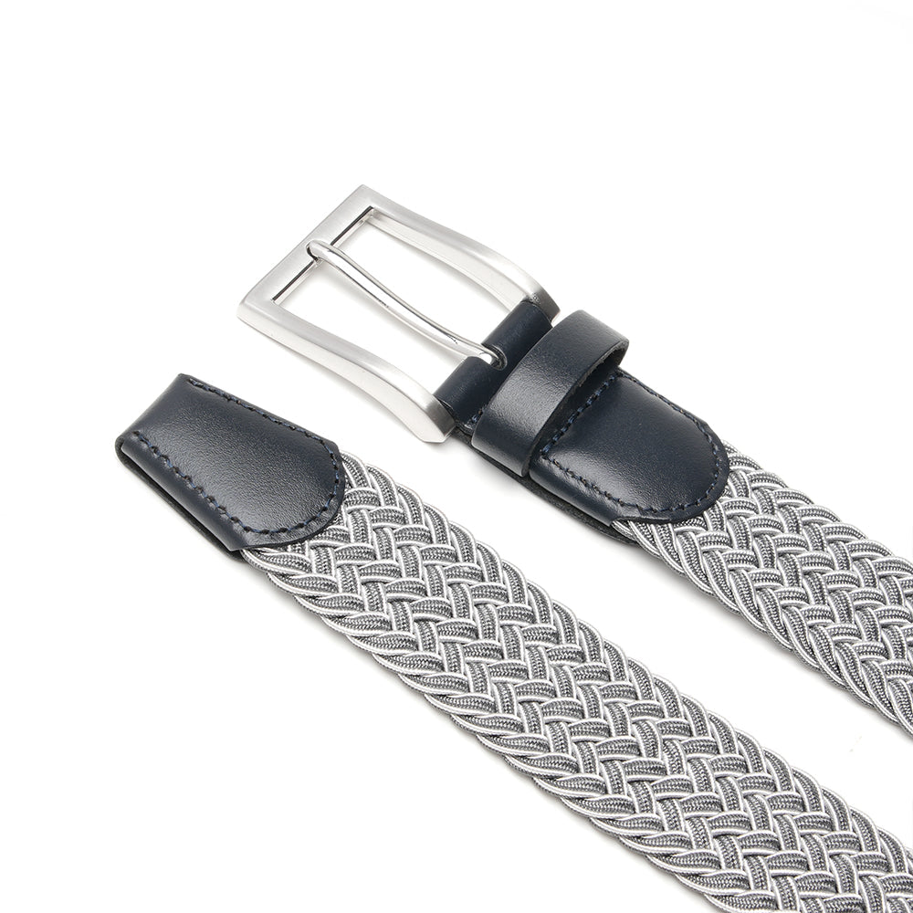 Bradenton Grey/White Braided Belt