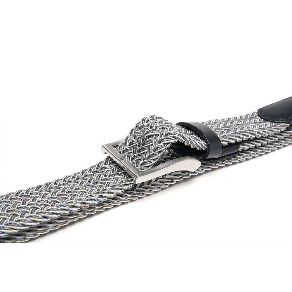 Bradenton Grey/White Braided Belt