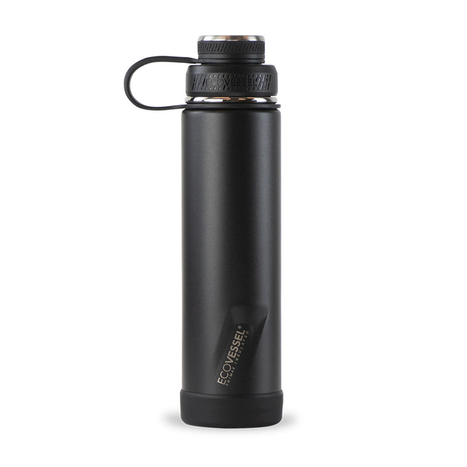 Water Bottle - The Boulder Insulated w/Strainer Black 24oz by Homeportonline