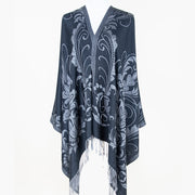 Black Floral Pashmina