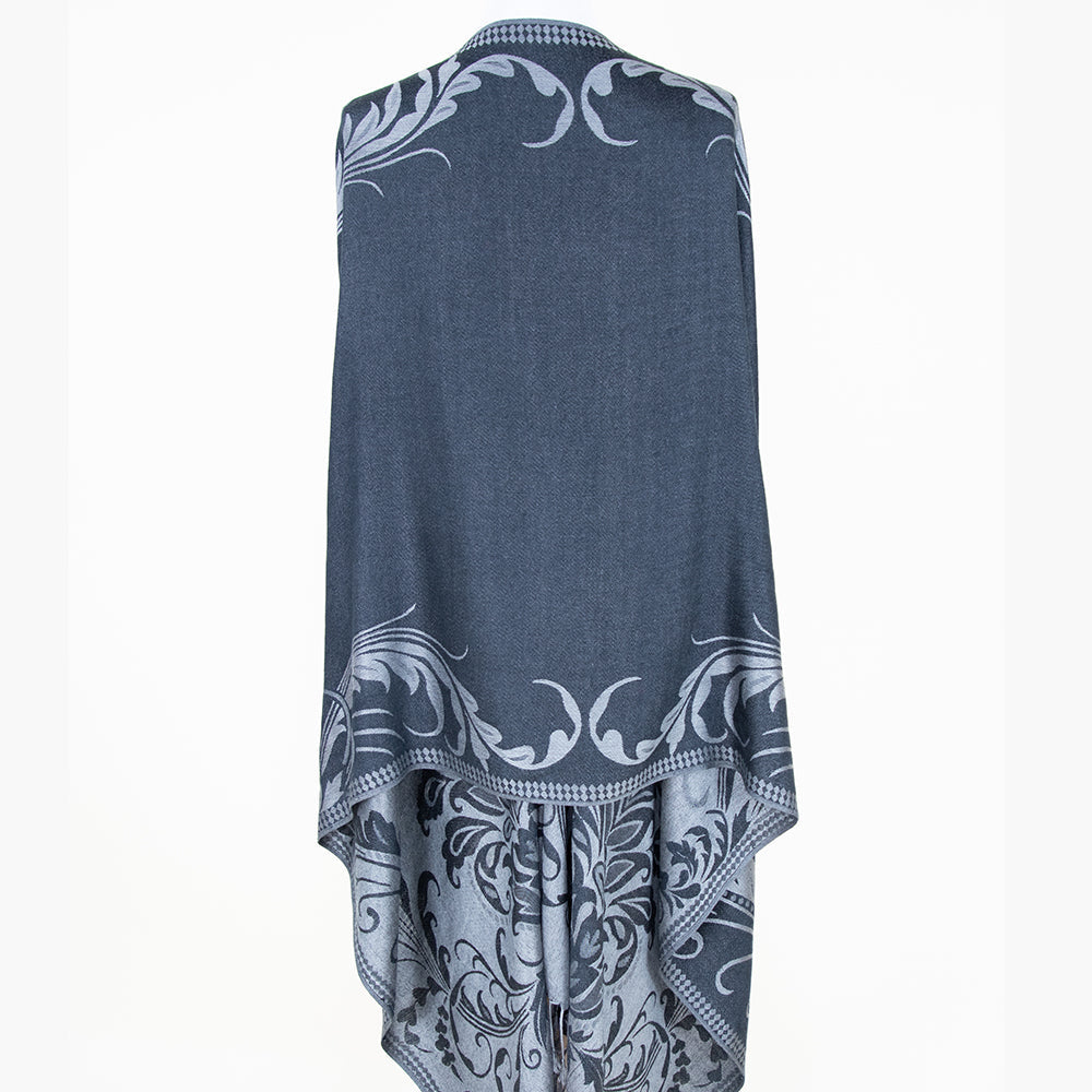 Black Floral Pashmina
