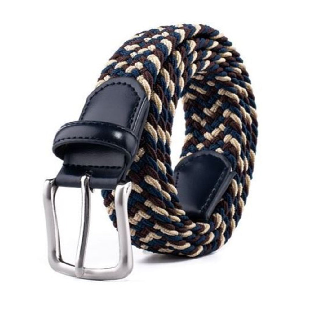 Bradenton Navy/Brown/Beige Braided Belt