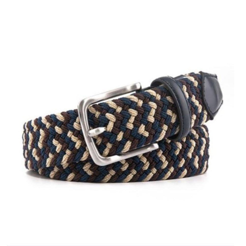 Bradenton Navy/Brown/Beige Braided Belt