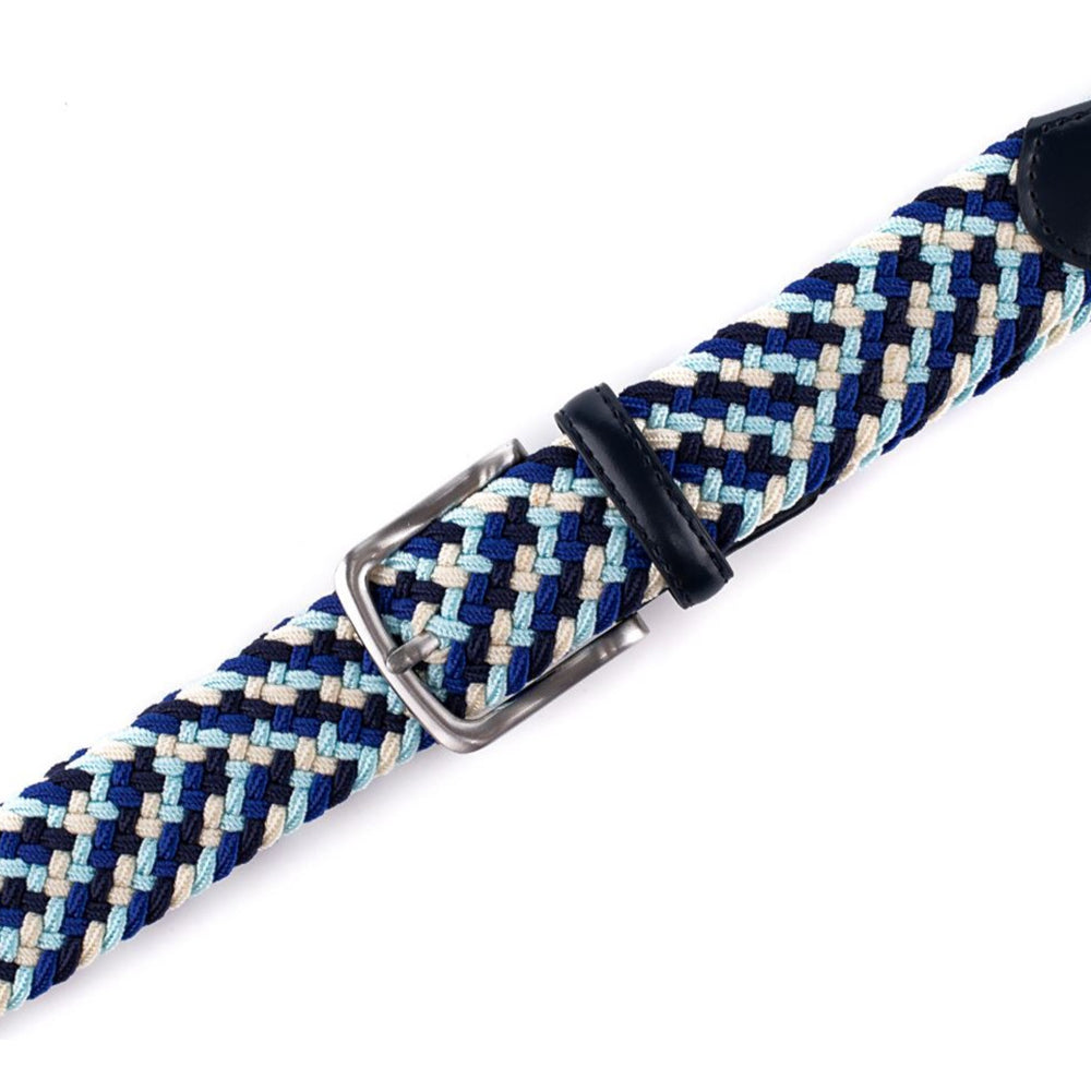 Bradenton Navy/Blue/White Braided Belt