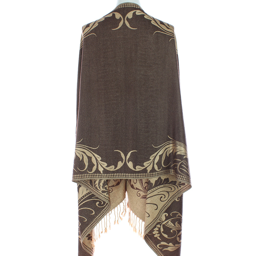 Brown Floral Pashmina