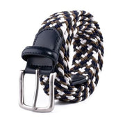 Bradenton Navy/White/Grey Braided Belt