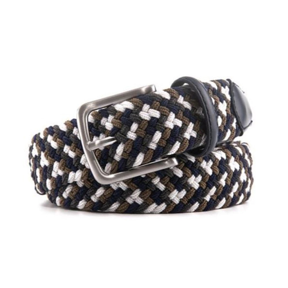 Bradenton Navy/White/Grey Braided Belt