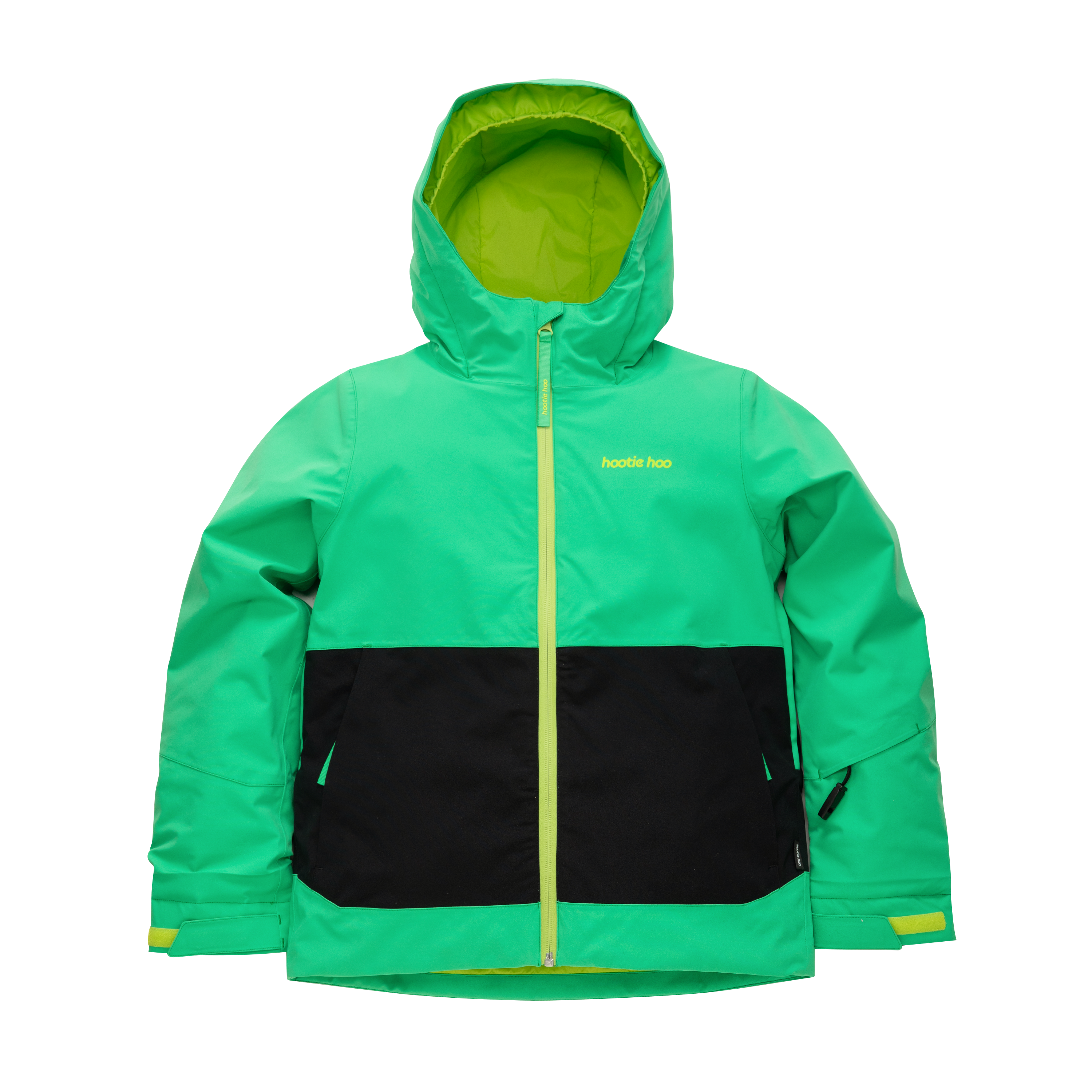 Kids Pinnakle Insulated Jacket - Toucan Green/Raven Black by Hootie Hoo
