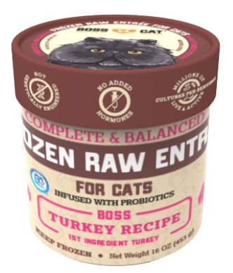Boss Cat Complete Raw Turkey Entrees Deli Cup 1lb