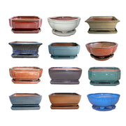 Bonsai Planter With Saucer 6in Assorted Styles (Sold Individually) by Homeportonline