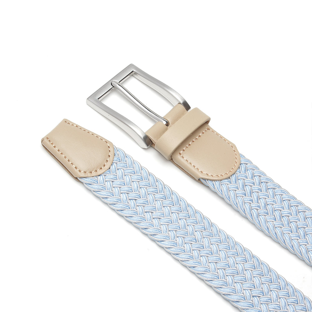 Bradenton Sky Blue/White Braided Belt