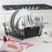 Dish Rack - 2-Piece Dish Strainer Black Coated Steel by Homeportonline