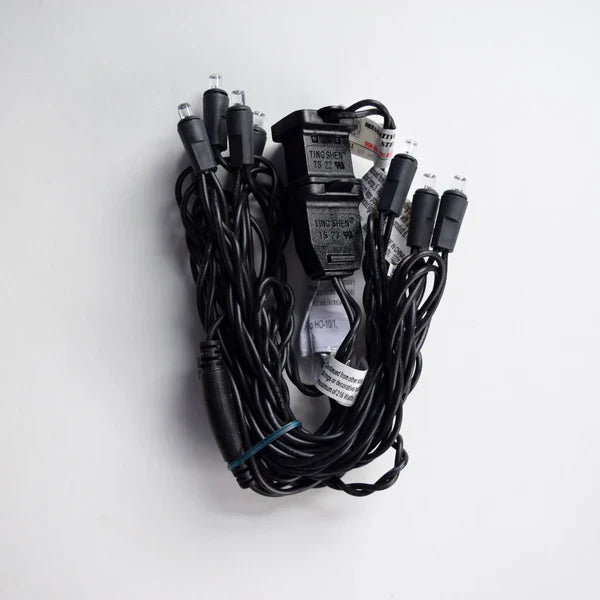 String Lights Cord 10 Mini LED Bulbs Black Wire by Homeportonline