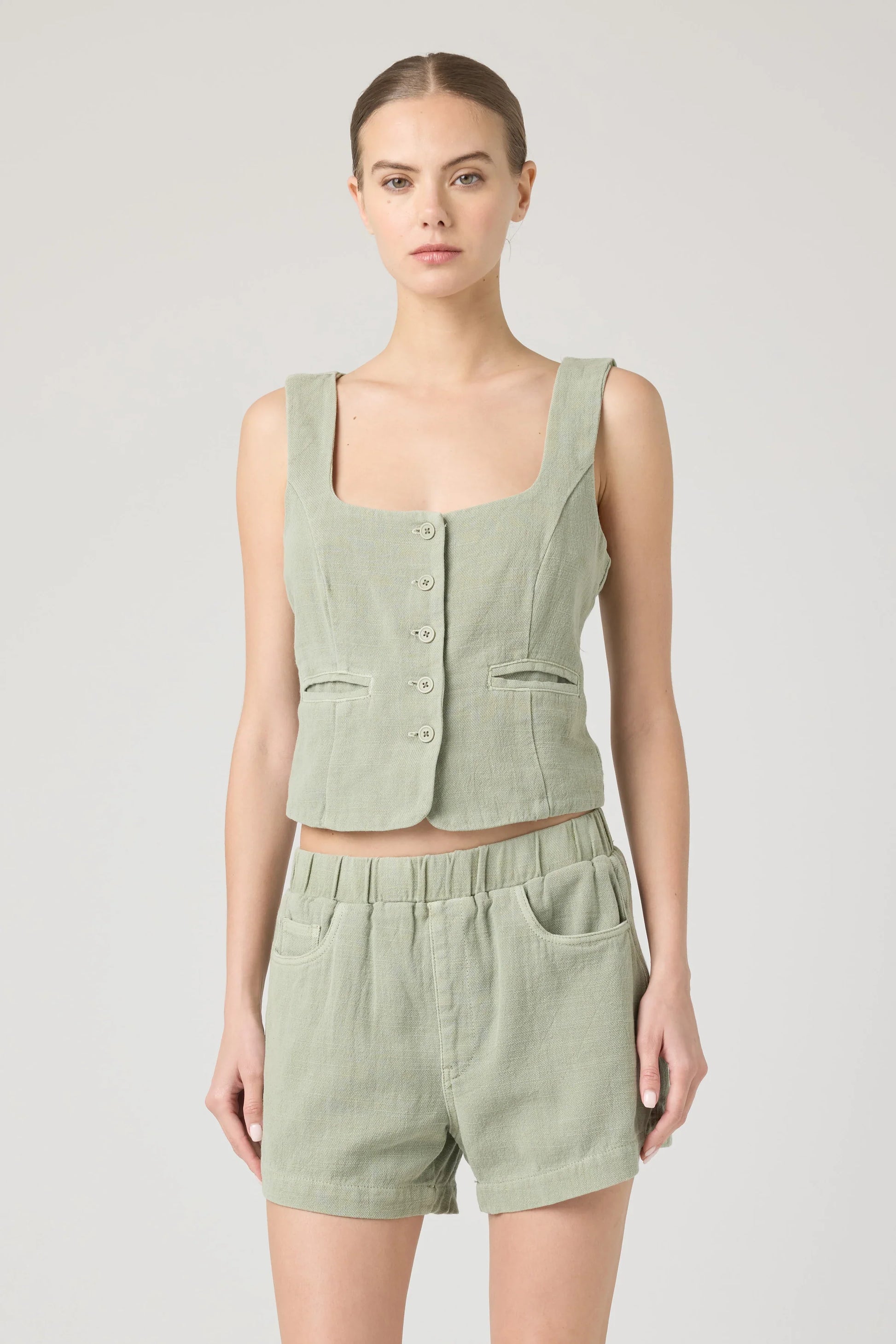 Blank NYC Desert Sage Vest by Dear Lucy