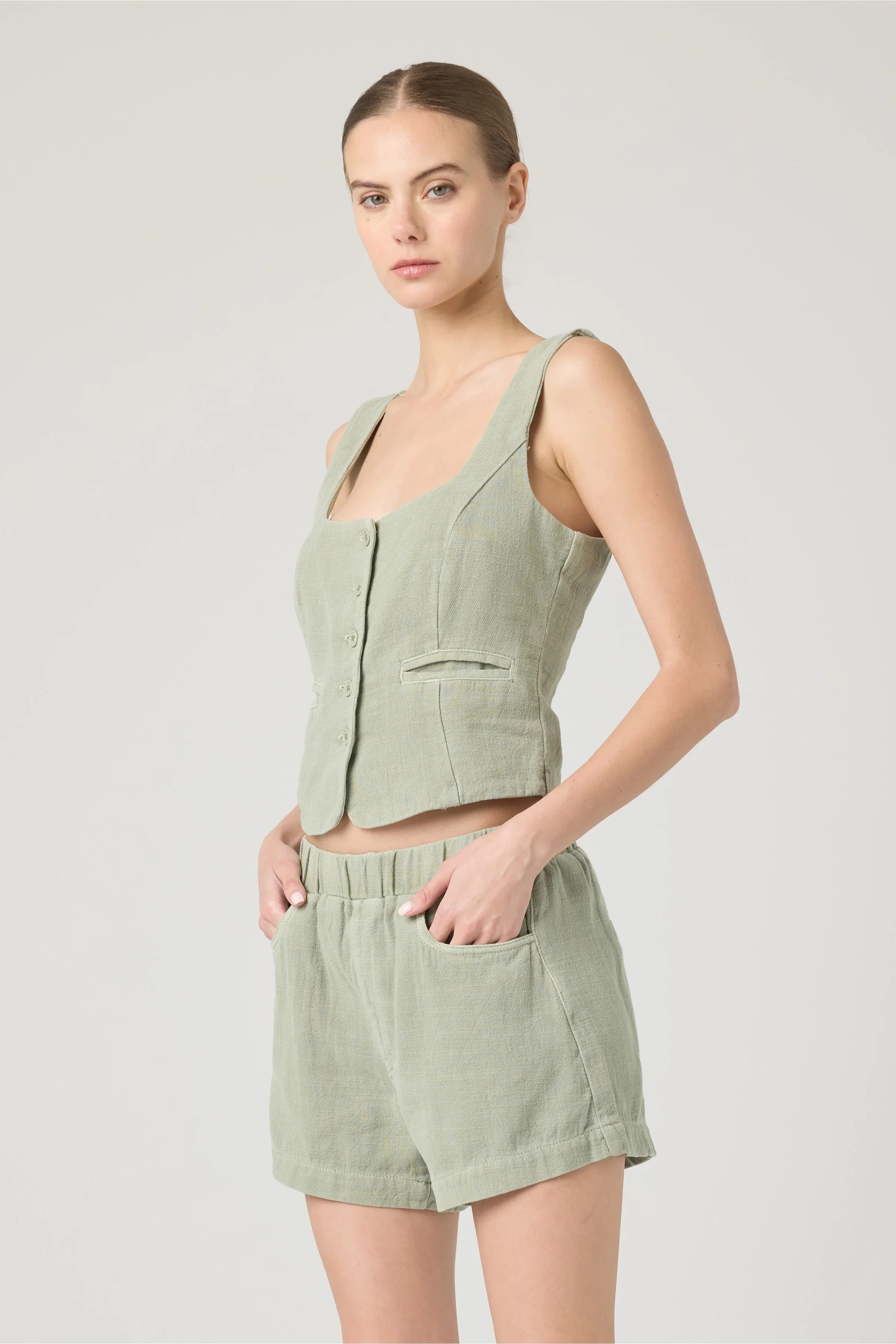 Blank NYC Desert Sage Vest by Dear Lucy