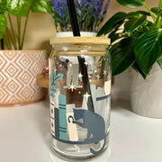 Book & Cat Lover Glass Cup