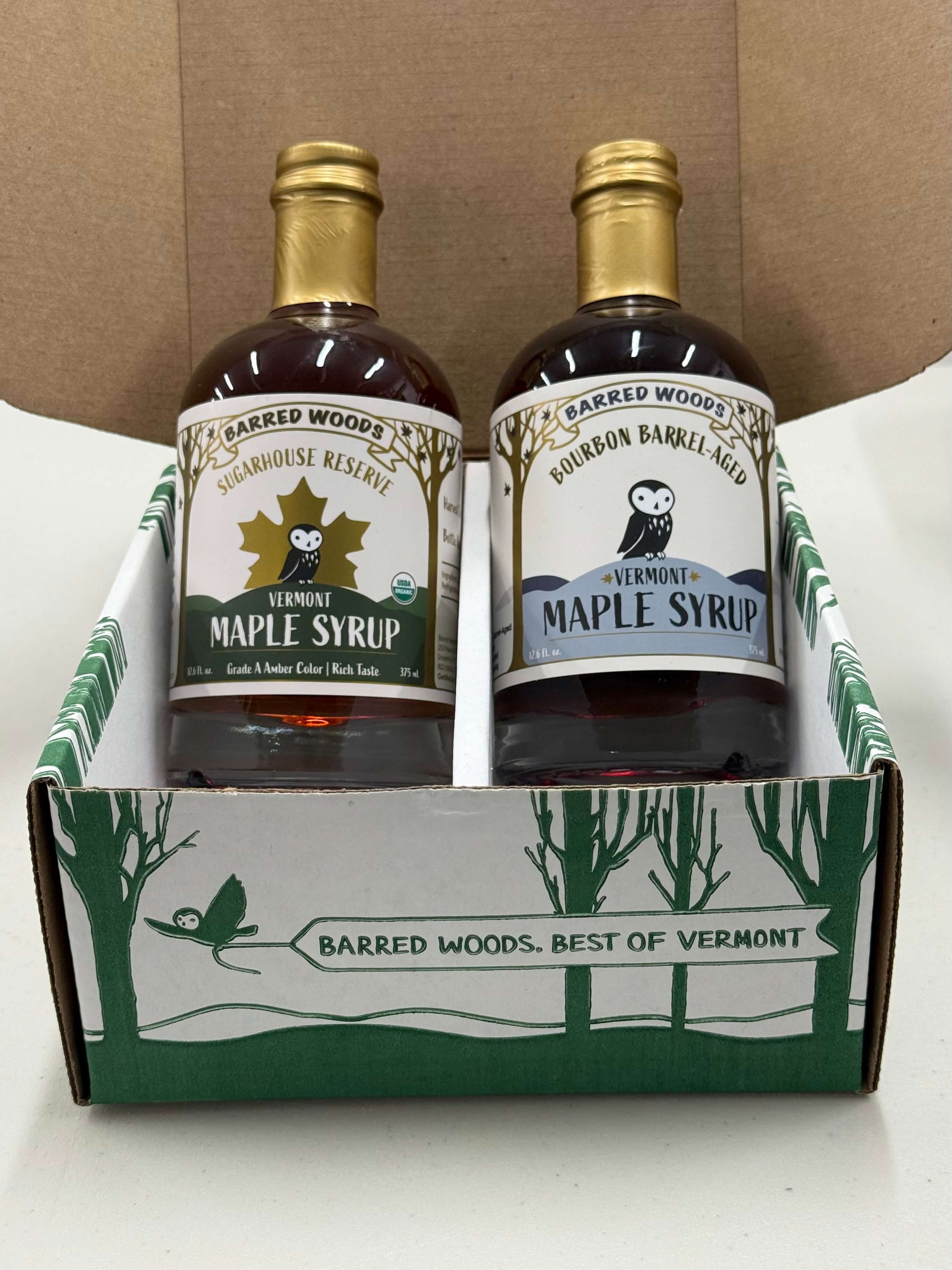 Combo - Bourbon Barrel Aged and Sugarhouse Reserve Maple Syrup Combination by Barred Woods Maple