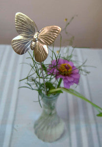 Brass Butterfly Plant Sticks – Handcrafted Decorative Set of 6