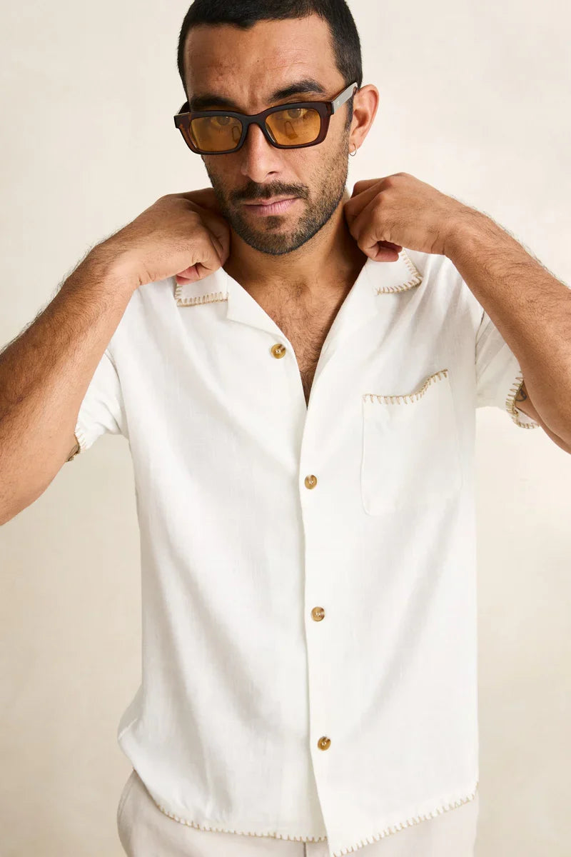Rhythm Linen Whip Stitch Short Sleeve Shirt