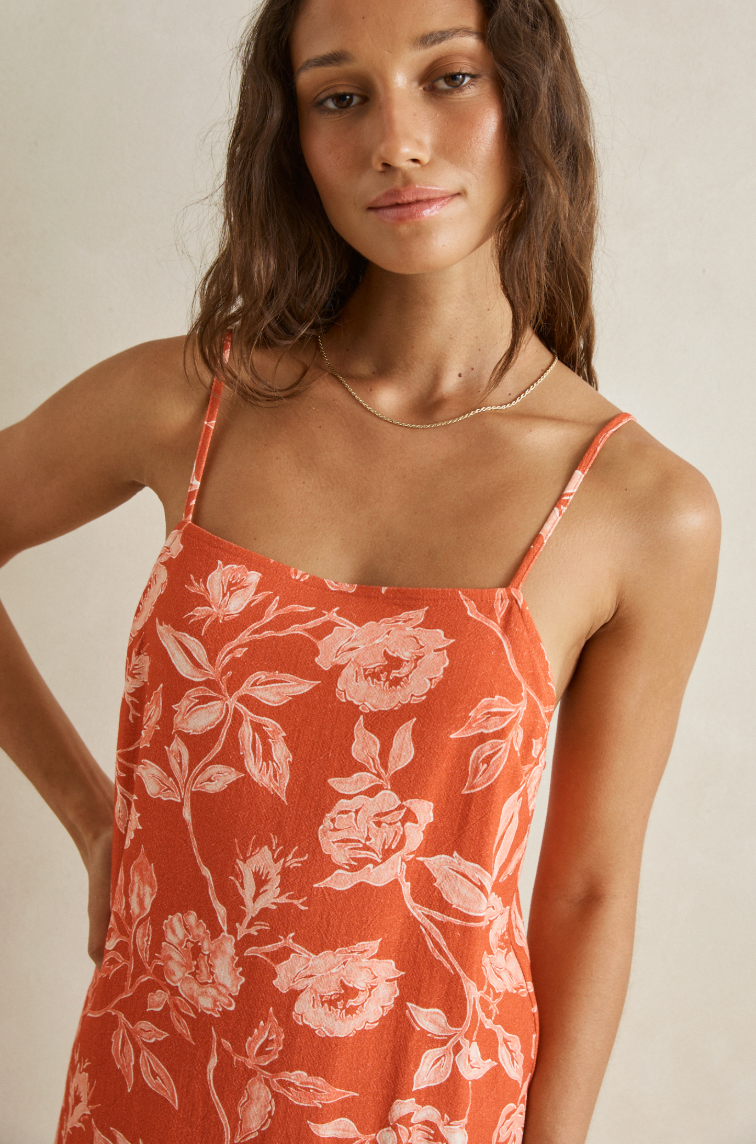 Rhythm Rosalie Floral Lace Up Mini Dress