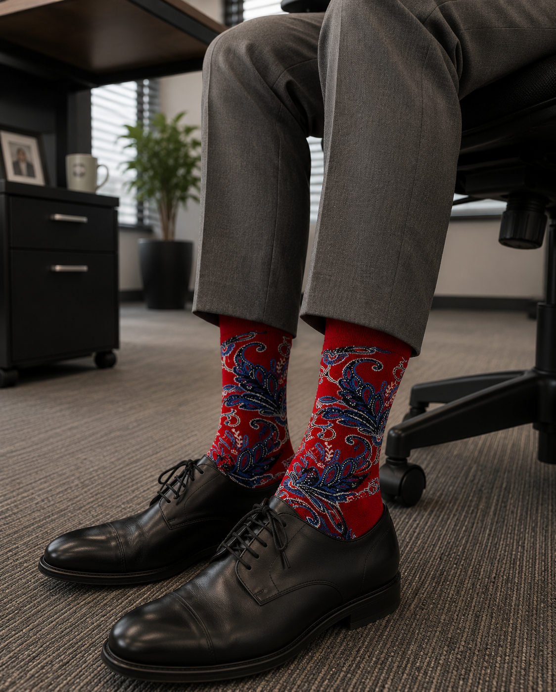 Floralia Red Men's Socks